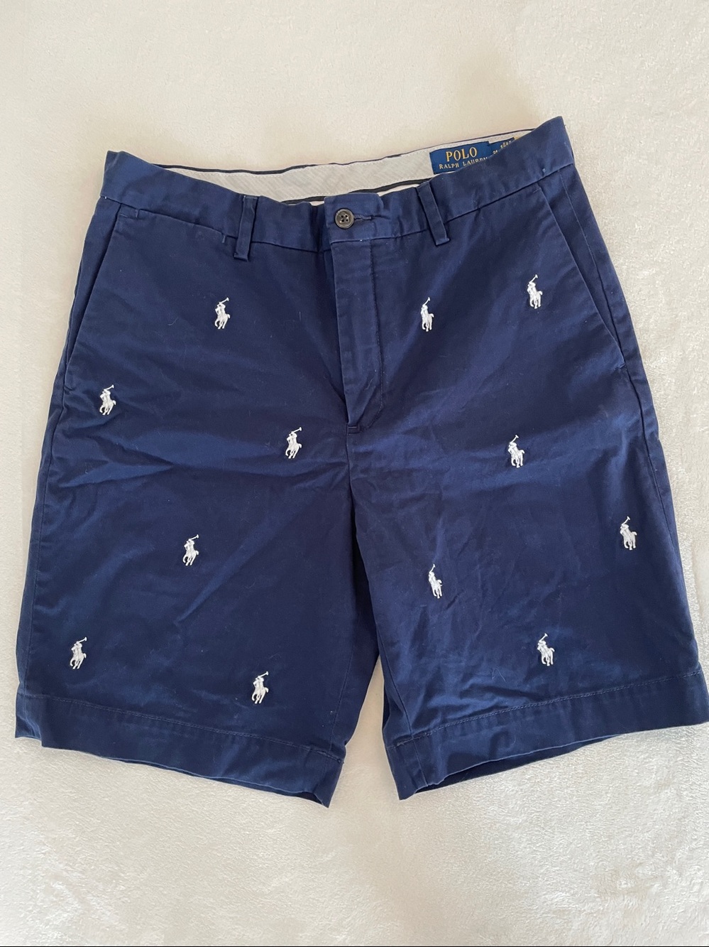 Polo Ralph Lauren Navy Embroidered Polo Player Shorts GUC